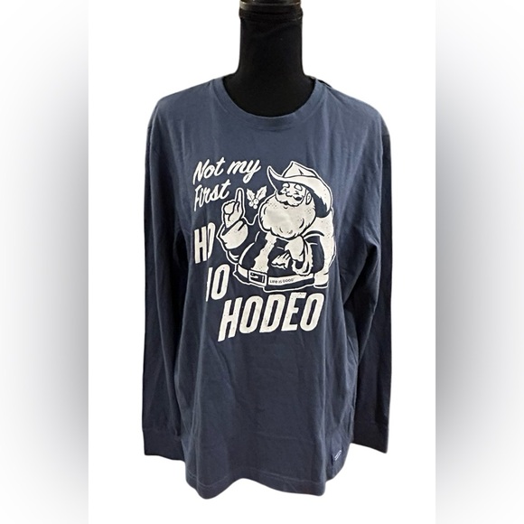 🤣NWT! LIFE IS GOOD-COWBOY SANTA SHIRT! “NOT MY FIRST HO HO HODEO” UNISEX! - Picture 3 of 12